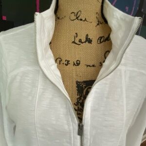 Women's Tommy Bahama White 3/4 Zip White Cotton Pullover,  Golf Sweatshirt.  M